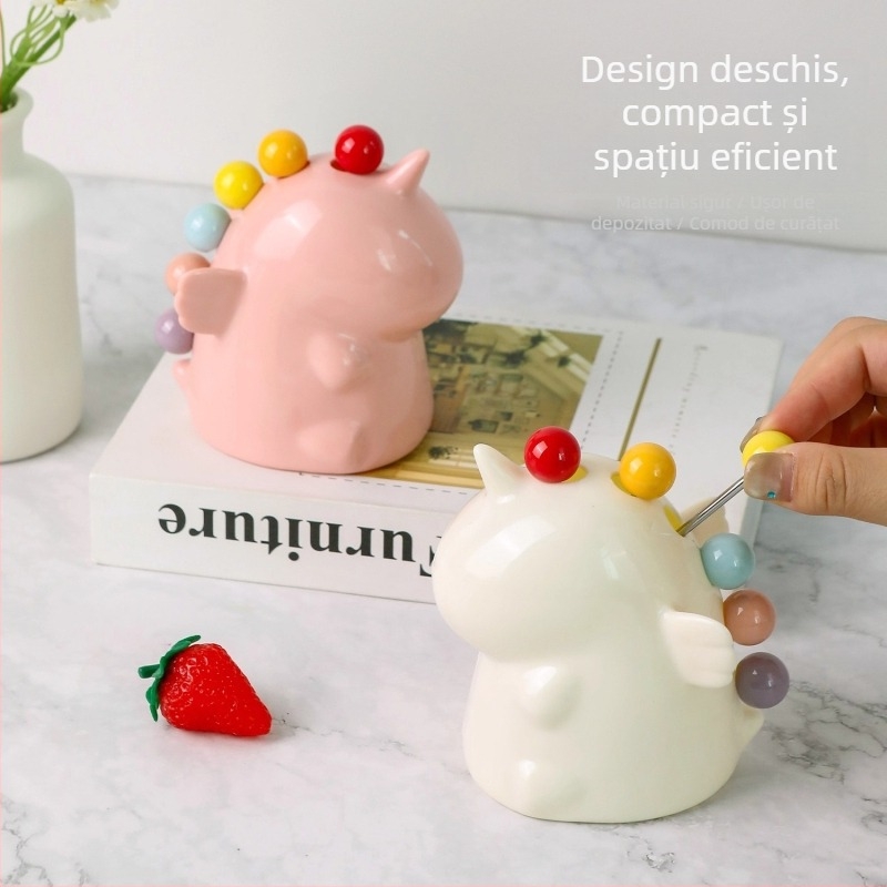 Furculiță pentru fructe pentru copii, din oțel inoxidabil, model desen animat, stil modern minimalist, calitate premium
