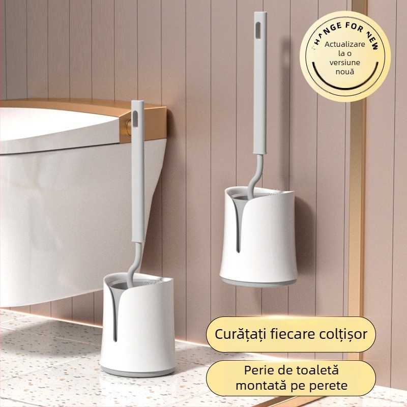Set perie de toaletă cu peri moi și bază de montare pe perete • Material: plastic • Lansare primăvara 2020