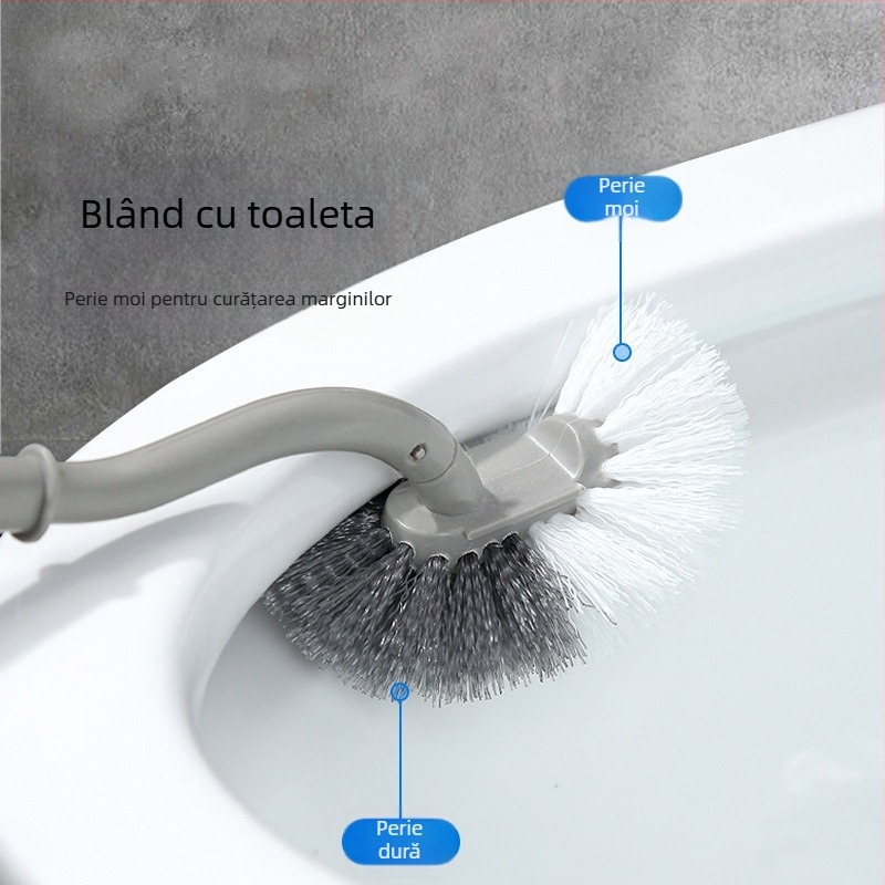 Set perie de toaletă cu peri moi și bază de montare pe perete • Material: plastic • Lansare primăvara 2020