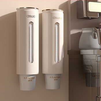 Raft pentru pahare montat pe perete (Plastic; montaj cu ventuză; anti-praf; fără găuri; 1 etaj)