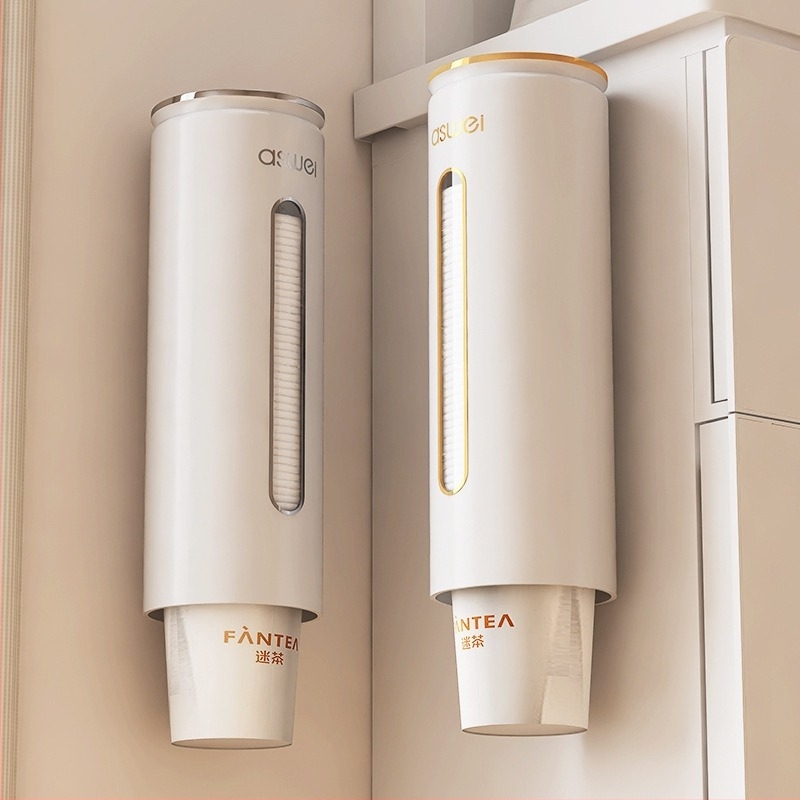 Raft pentru pahare montat pe perete (Plastic; montaj cu ventuză; anti-praf; fără găuri; 1 etaj)