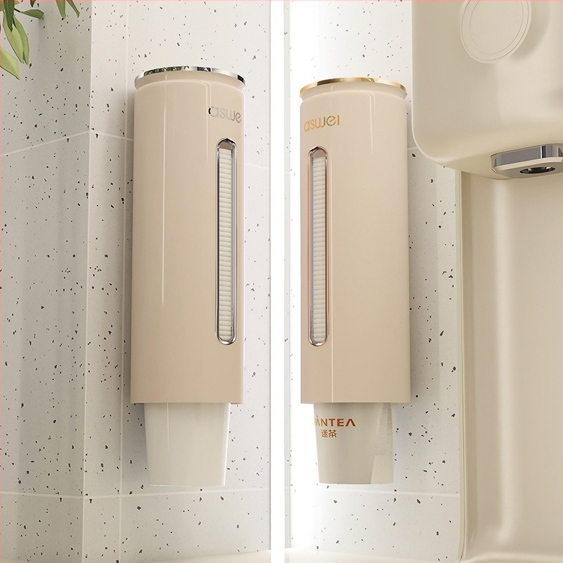 Raft pentru pahare montat pe perete (Plastic; montaj cu ventuză; anti-praf; fără găuri; 1 etaj)