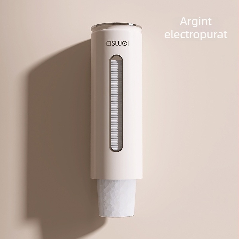 Raft pentru pahare montat pe perete (Plastic; montaj cu ventuză; anti-praf; fără găuri; 1 etaj)