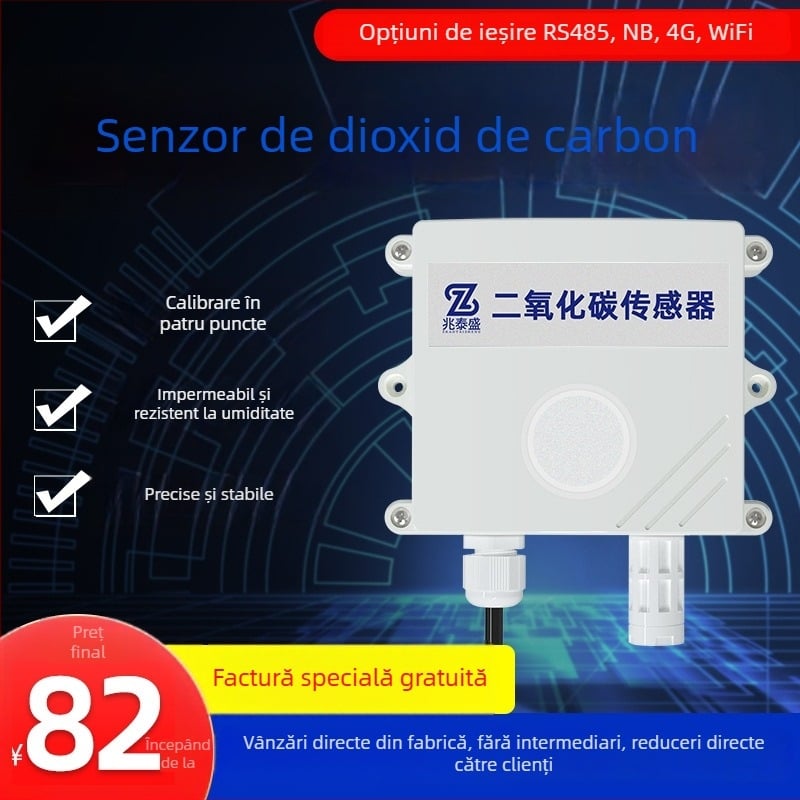 Transmițător CO2 cu RS485 pentru sere — senzor de concentrație a gazului, înaltă precizie