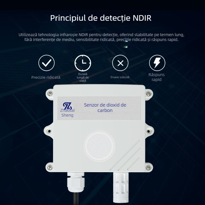 Transmițător CO2 cu RS485 pentru sere — senzor de concentrație a gazului, înaltă precizie