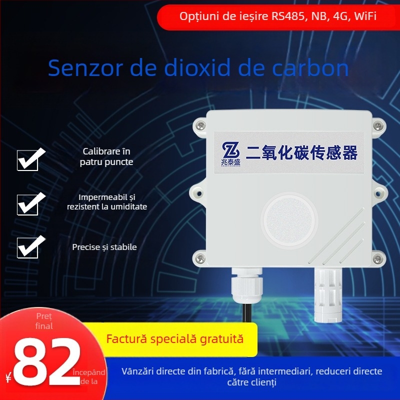 Transmițător CO2 cu RS485 pentru sere — senzor de concentrație a gazului, înaltă precizie