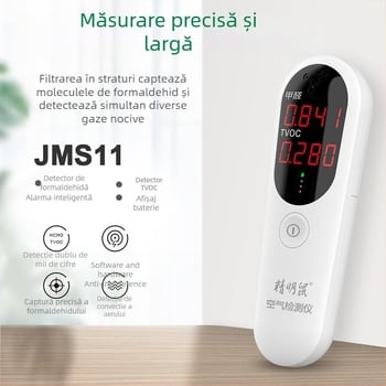 Detector de formaldehidă JMS-11 pentru uz casnic — detectare formaldehidă în interior, interval 2.888㎡, precizie 0.001, dimensiuni 133×43×24mm