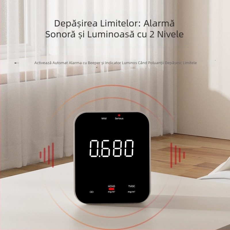 Detector de formaldehid și TVOC pentru interior — Monitor profesional de calitate a aerului, cu precizie înaltă