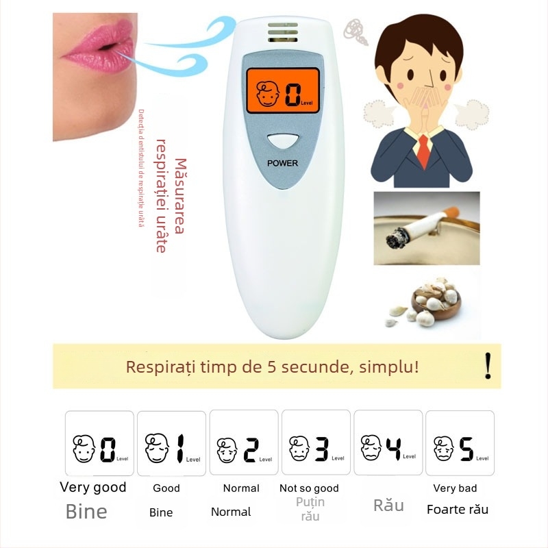 Diyat Modelul 201 Detector Portabil de Respirație Urât mirositoare, Precizie ±0,01, Alimentare 2×AAA