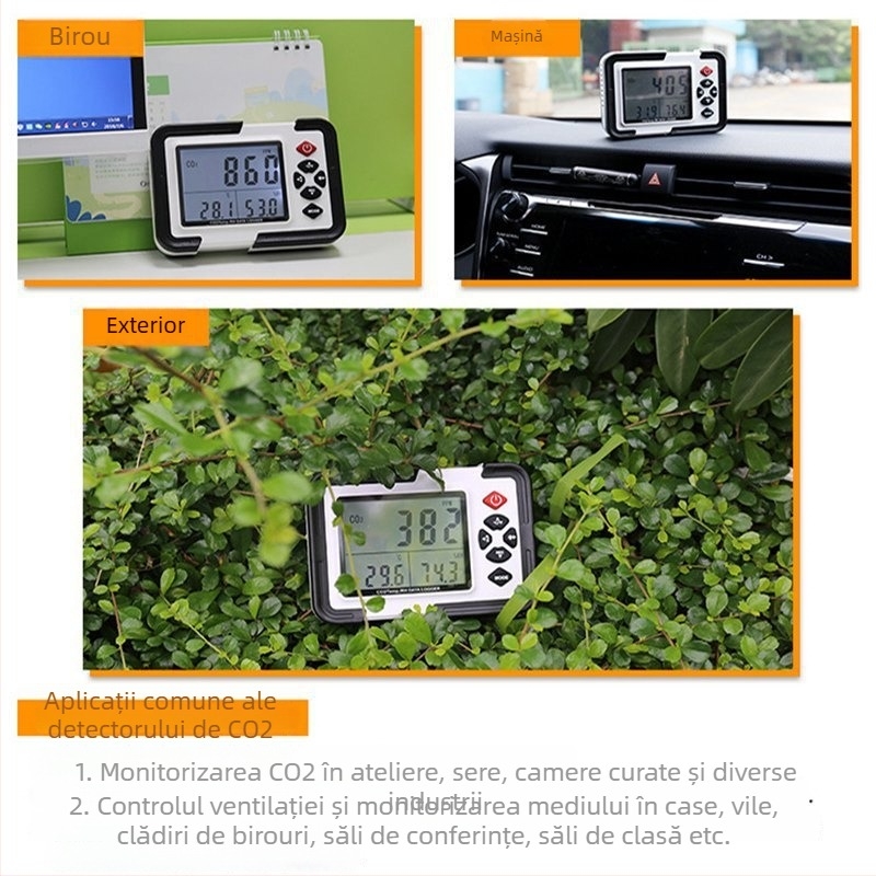 Monitor CO2 HT-2000 cu alarmă de depășire