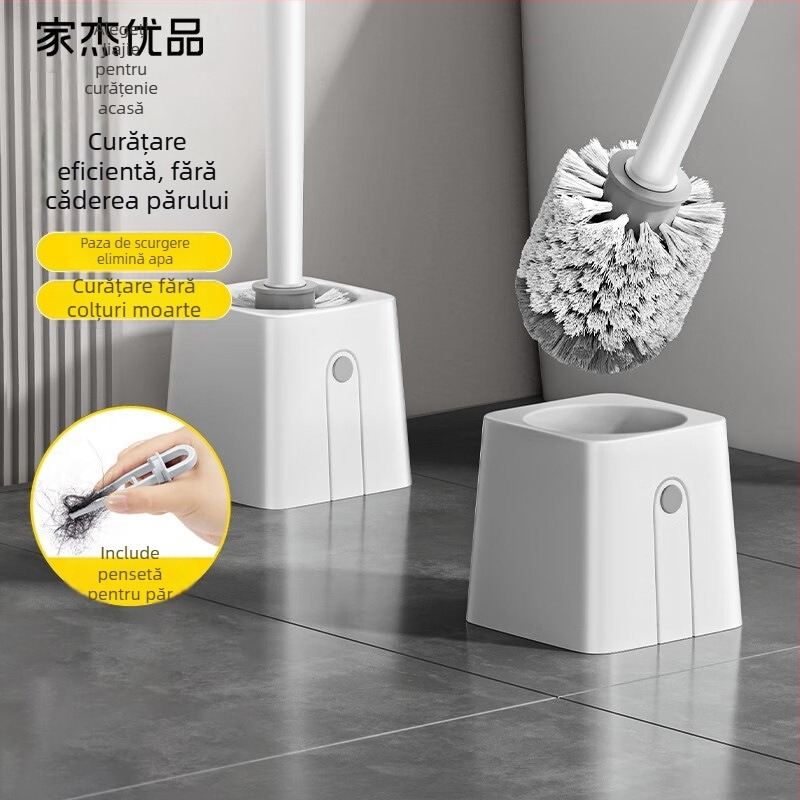 Perie de toaletă montată pe perete, cu două peri pentru curățarea spațiilor dintre crăpături, fără unghiuri moarte, din plastic, 500 g