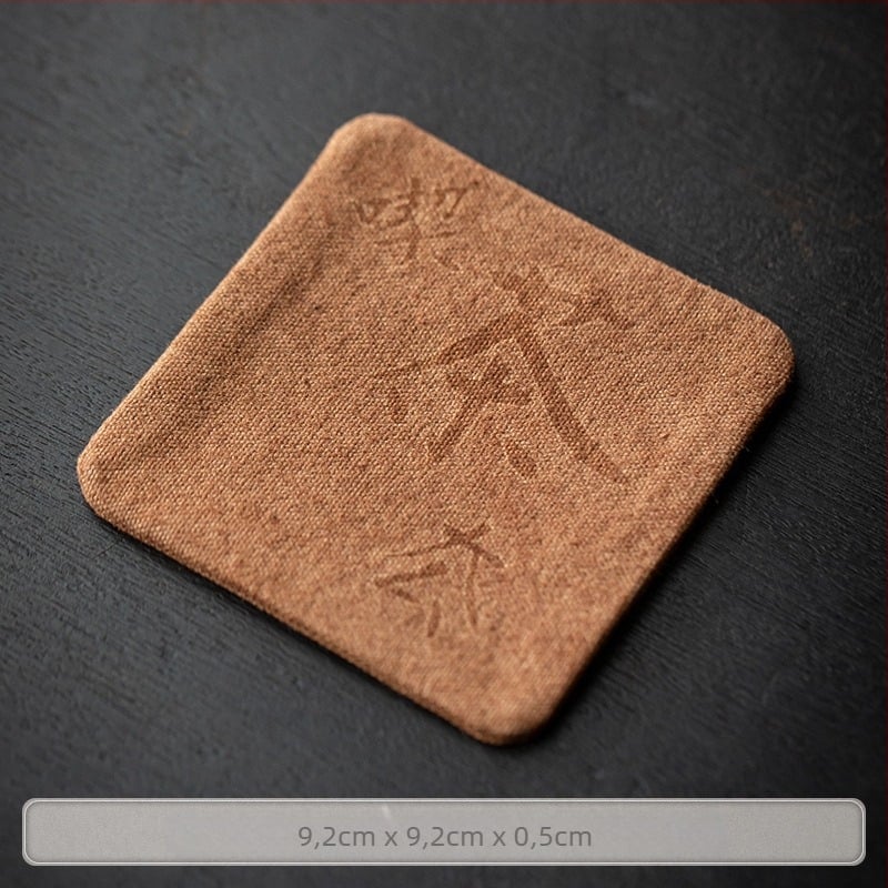 Suport pentru cești din țesătură, stil chinezesc pentru ceremonii de ceai, cu logo imprimat, ambalat într-o cutie de carton, greutate 0,05 kg