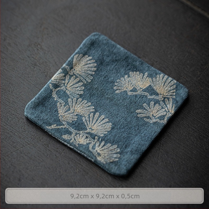 Suport pentru cești din țesătură, stil chinezesc pentru ceremonii de ceai, cu logo imprimat, ambalat într-o cutie de carton, greutate 0,05 kg