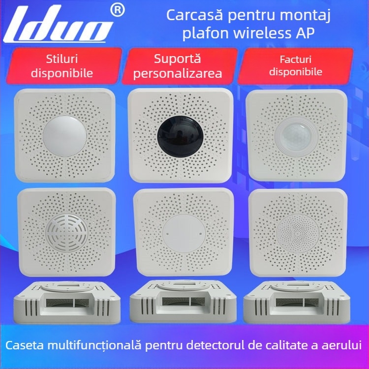 Carcasă multifuncțională pentru detector de calitate a aerului, monitorizare CO2 și PM, senzor de temperatură și umiditate, material ABS, OEM