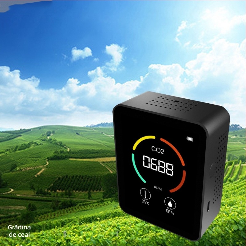 Detector de CO2 NDIR – concentrație CO2 400-6000 ppm, temperatură și umiditate, precizie 1 ppm, model ZN-2CO1,2,3,T