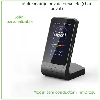 Detector CO2 pentru interior cu ecran TFT, precizie 100 ppm, model T03