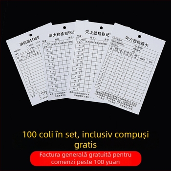 Card de inspecție pentru echipamente de stingere a incendiilor: stingătoare cu pulbere uscată, verificare lunară