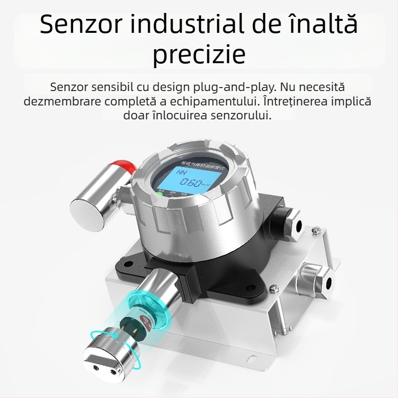 Detector CO2 fix pentru tunele industriale, model YF-1003, detectare CO2/VOC, precizie ≤3% FS, tensiune 2–24V DC