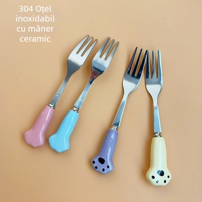 Set de furculițe pentru fructe, din ceramică, stil proaspăt și drăguț, pentru adulți