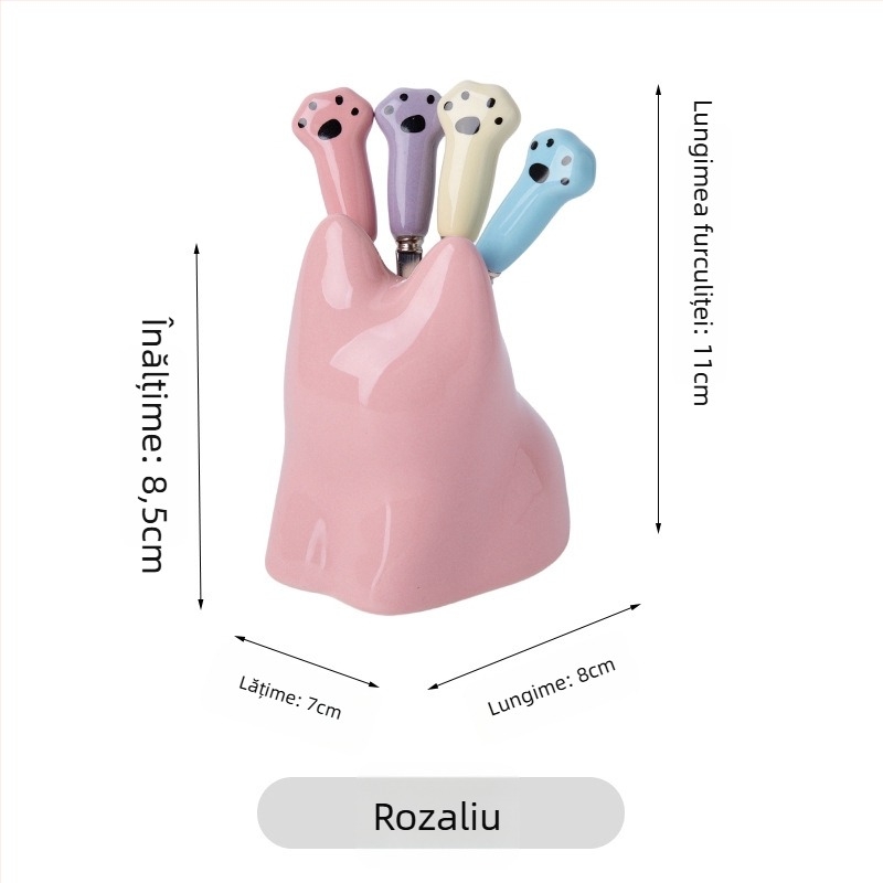 Set de furculițe pentru fructe, din ceramică, stil proaspăt și drăguț, pentru adulți