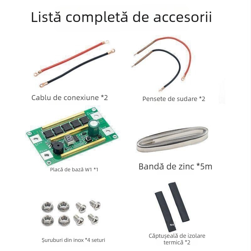 Kit portabil pentru sudură spot cu placă de control și stilou integrat, pentru baterii Li-ion 18650, 12V