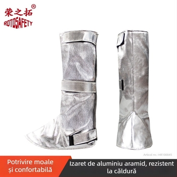 Protecție pentru picior din folie de aluminiu pentru temperaturi înalte, ignifugă, rezistentă la foc, protecție împotriva stropilor metalici în turnătorie, acoperire extinsă pentru picior