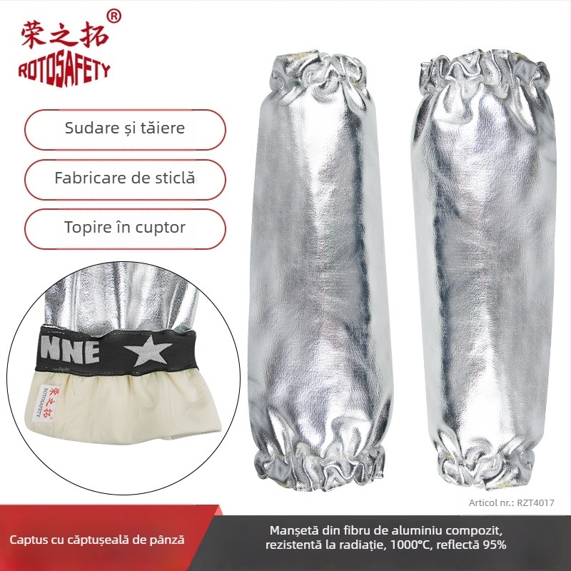 Protecție pentru picior din folie de aluminiu pentru temperaturi înalte, ignifugă, rezistentă la foc, protecție împotriva stropilor metalici în turnătorie, acoperire extinsă pentru picior