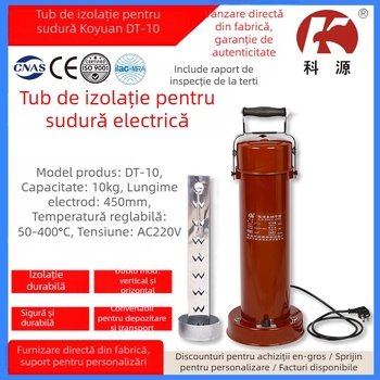 Baril izolant de uscare pentru electrozi de sudură, portabil, DT-10, capacitate 10 kg, 50–400°C, 220V