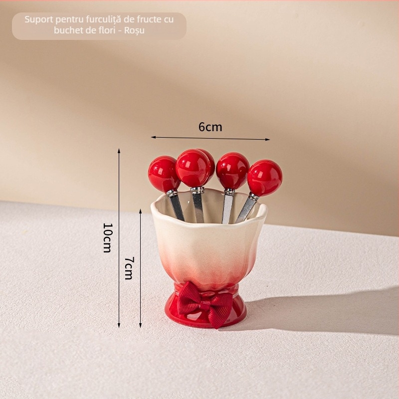 Set de furculițe fructe cu nod fundă | Stil modern minimalist, pentru adulți, calitate de primă clasă