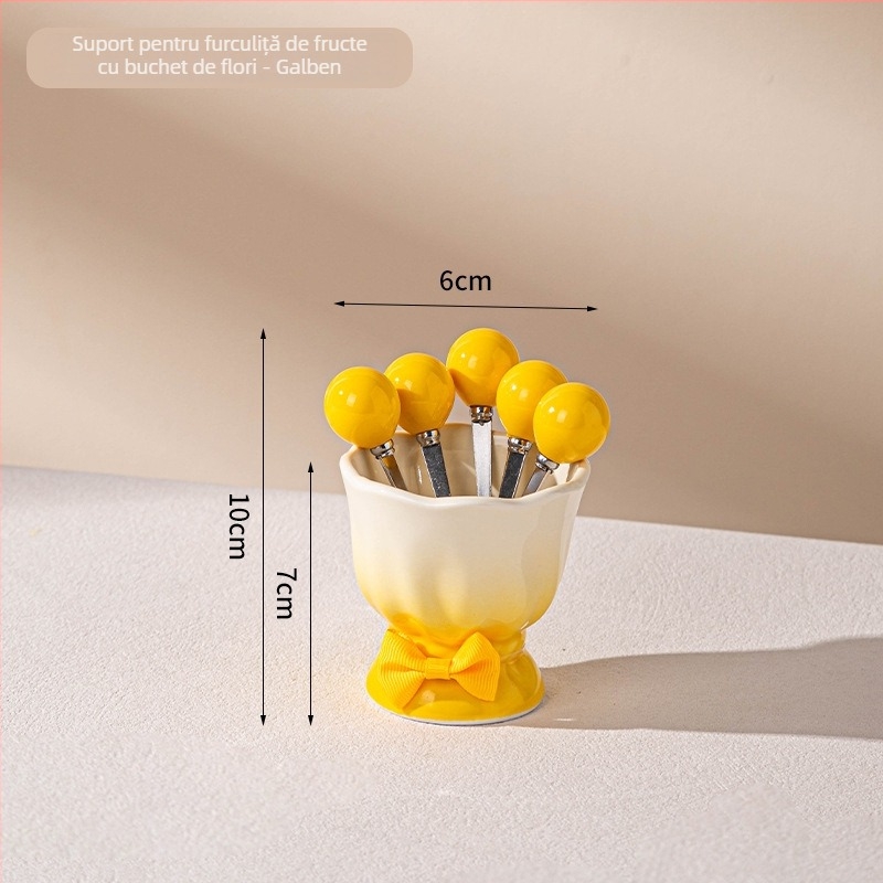 Set de furculițe fructe cu nod fundă | Stil modern minimalist, pentru adulți, calitate de primă clasă