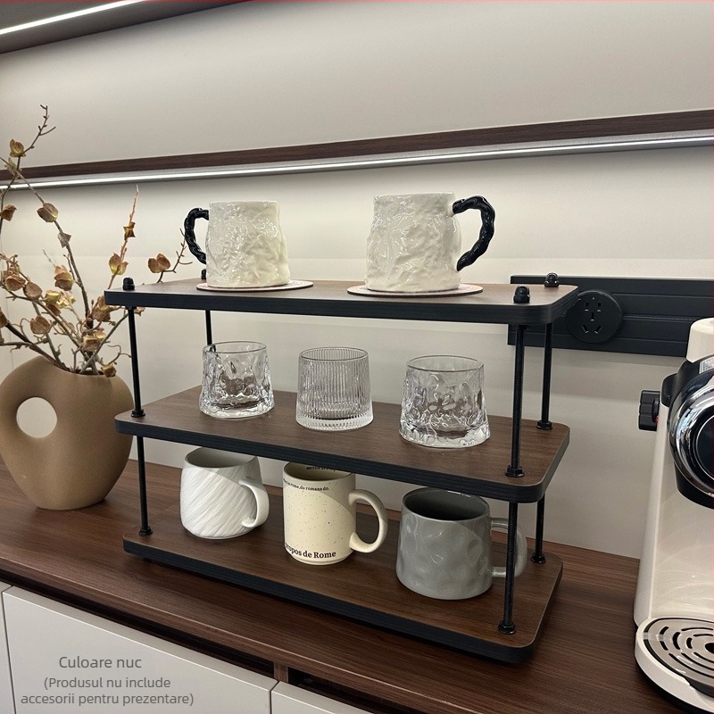 Raft de depozitare pentru cești, material: flori de mătase, model 985, stil universal, potrivit pentru bucătărie și birou