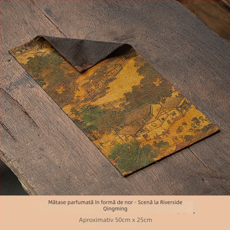 Covoraș pentru ceremonie de ceai - dublu față, stil Zen, covoraș pentru ceainic, material: pânză; Greutate: 0,5 kg; Ambalare: tavă