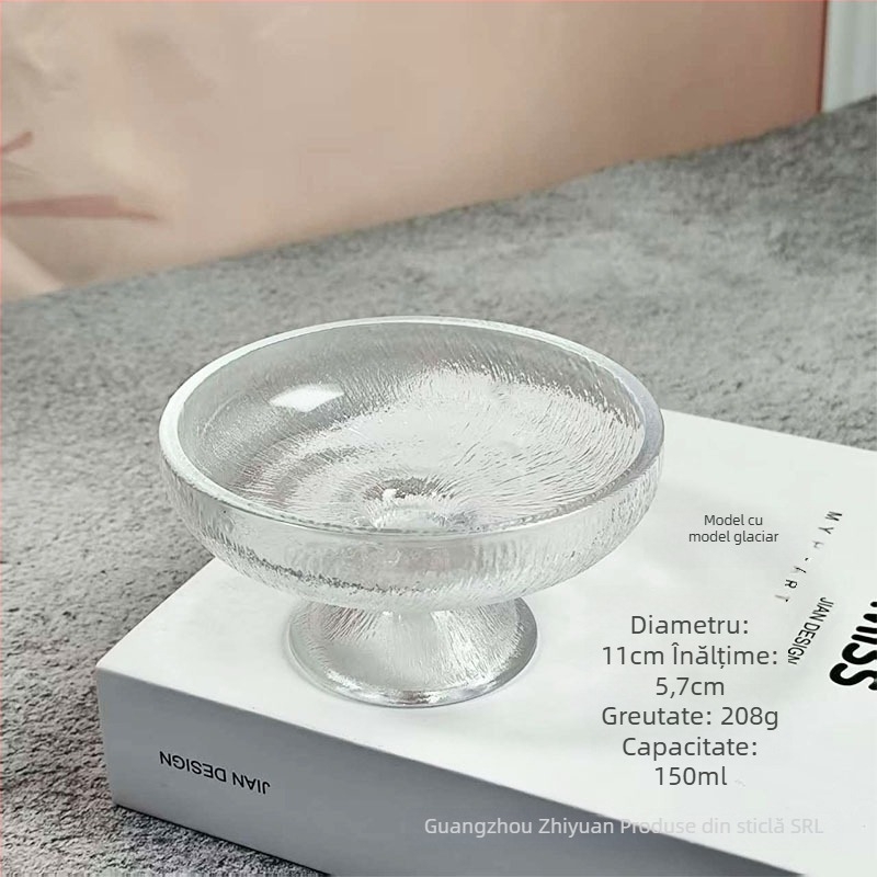 Farfurie pentru fructe din sticlă – stil nordic, design simplu; Material: sticlă; Categorie: farfurie pentru fructe; Stil: nordic; Tip stil: simplu.