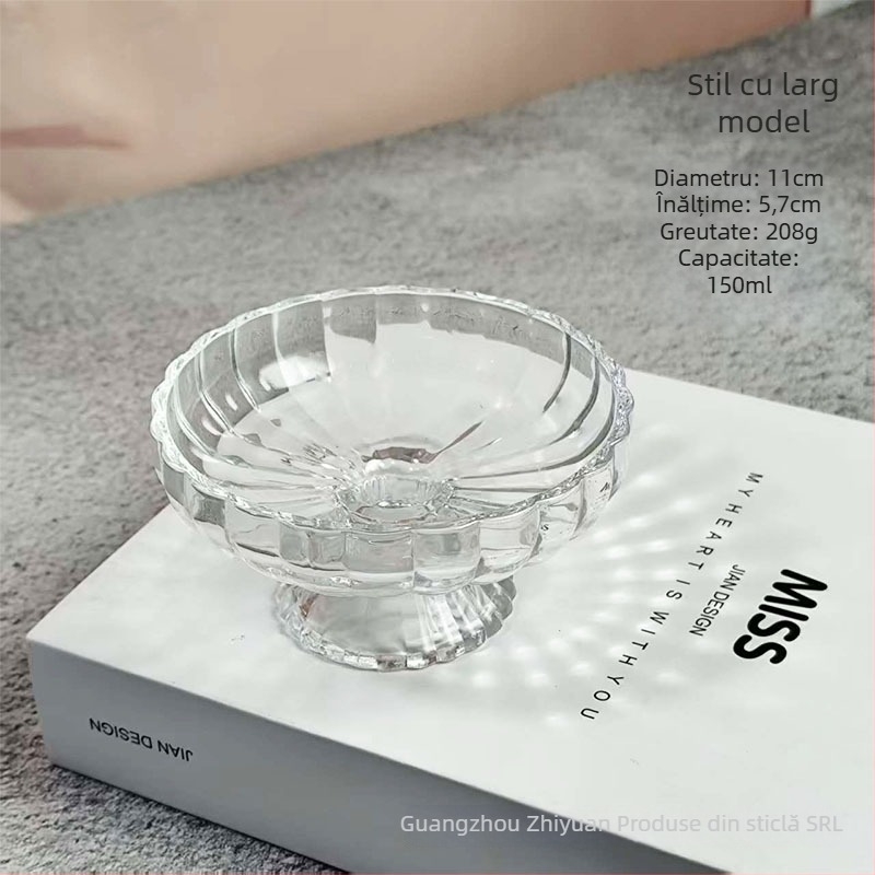 Farfurie pentru fructe din sticlă – stil nordic, design simplu; Material: sticlă; Categorie: farfurie pentru fructe; Stil: nordic; Tip stil: simplu.
