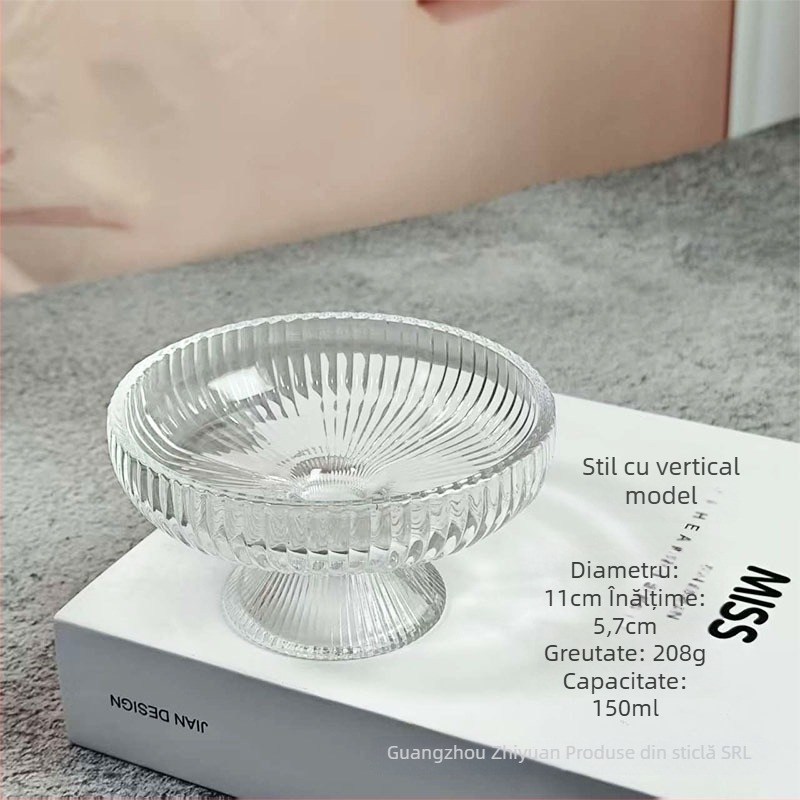 Farfurie pentru fructe din sticlă – stil nordic, design simplu; Material: sticlă; Categorie: farfurie pentru fructe; Stil: nordic; Tip stil: simplu.