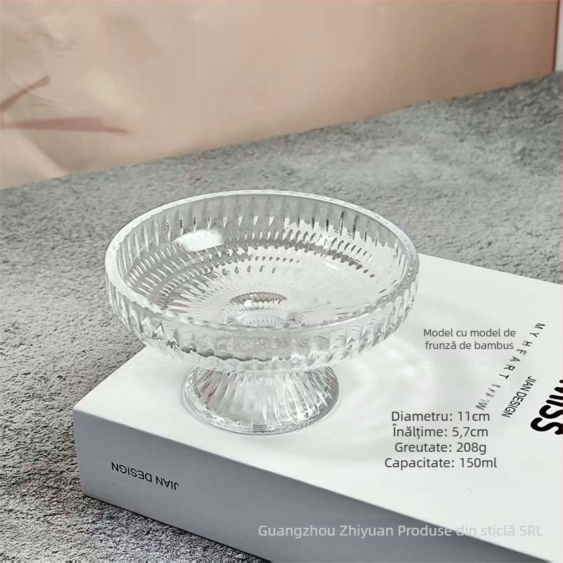 Farfurie pentru fructe din sticlă – stil nordic, design simplu; Material: sticlă; Categorie: farfurie pentru fructe; Stil: nordic; Tip stil: simplu.