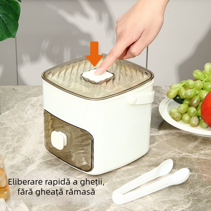 Formă pentru cuburi de gheață, din material alimentar, capacitate mare, pentru uz casnic, tavă de gheață cu mecanism de presare