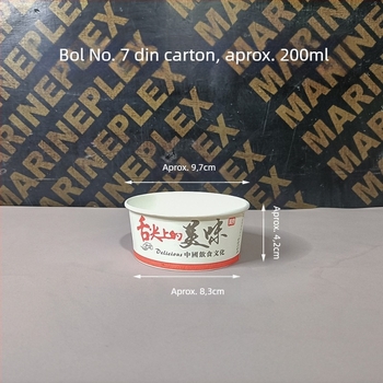 Bol rotund de hârtie, Nr. 7, de unică folosință, pentru înghețată, deserturi și sosuri pentru înmuiere