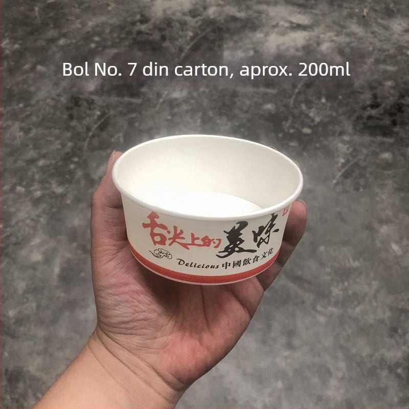 Bol rotund de hârtie, Nr. 7, de unică folosință, pentru înghețată, deserturi și sosuri pentru înmuiere