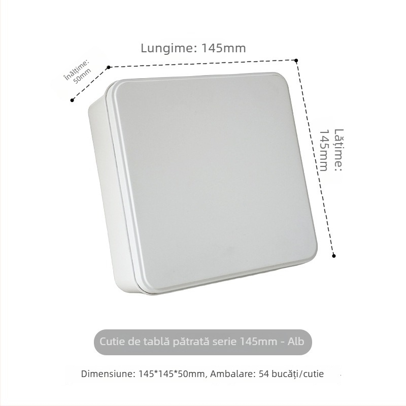 Cutie metalică pătrată pentru fursecuri, imprimare UV, cutie cadou pentru nuntă, personalizabilă