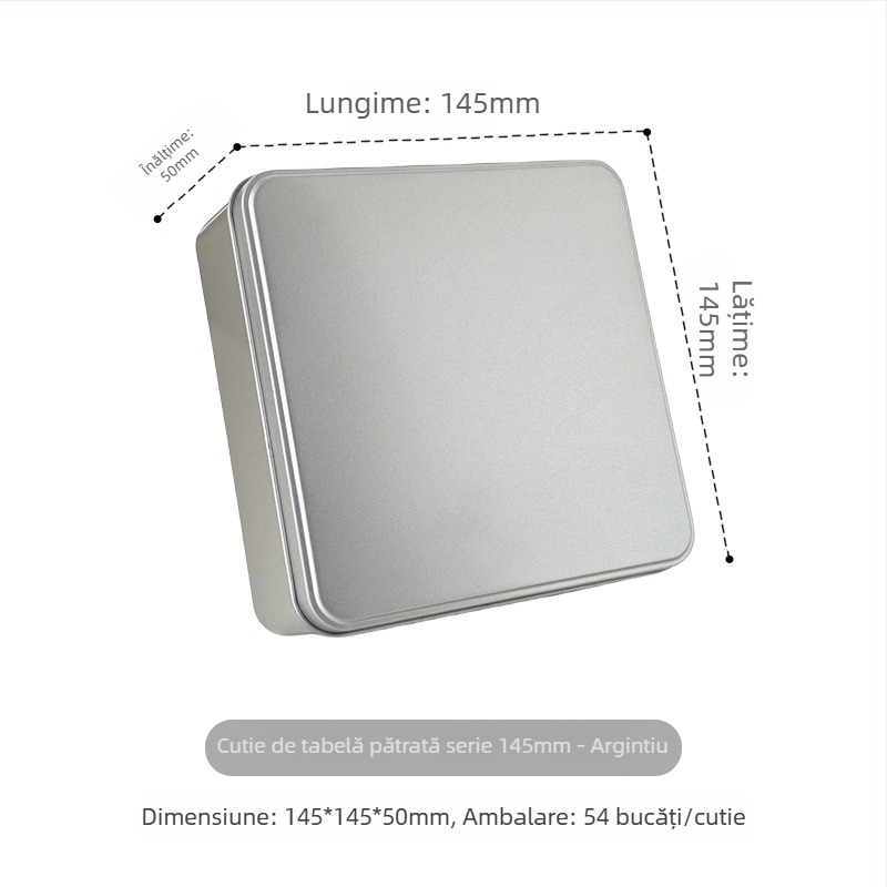 Cutie metalică pătrată pentru fursecuri, imprimare UV, cutie cadou pentru nuntă, personalizabilă