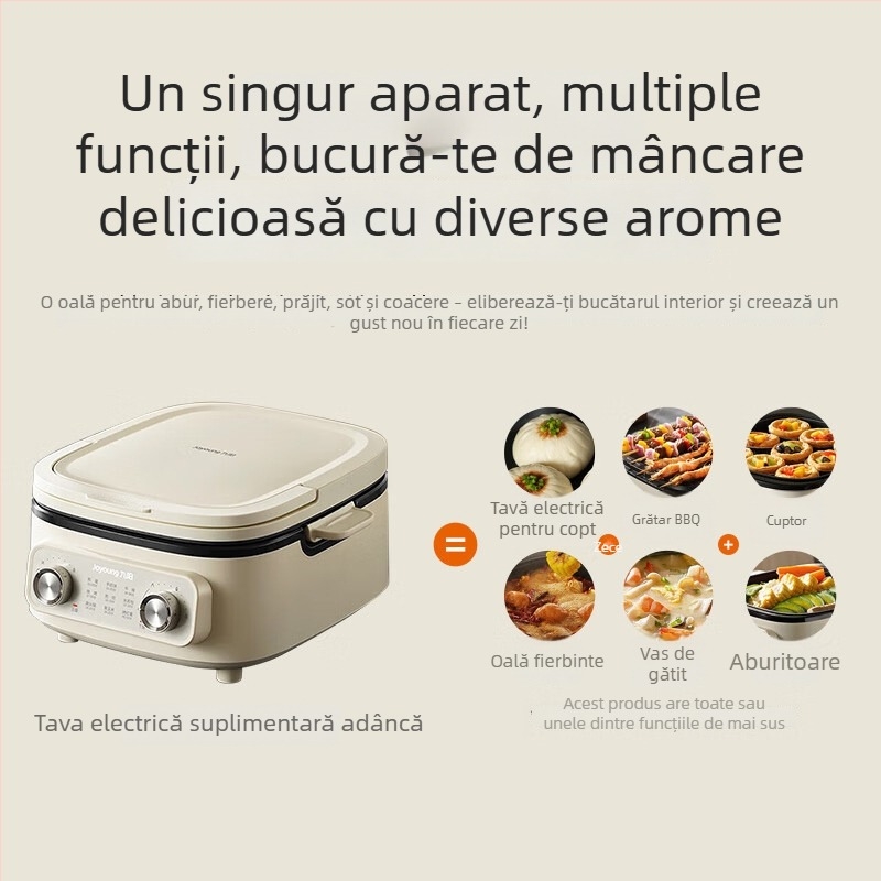 Tigaie electrică pentru clătite JK28-GK571, încălzire dublă, 1000W+, 220V 50Hz, detașabilă și lavabilă