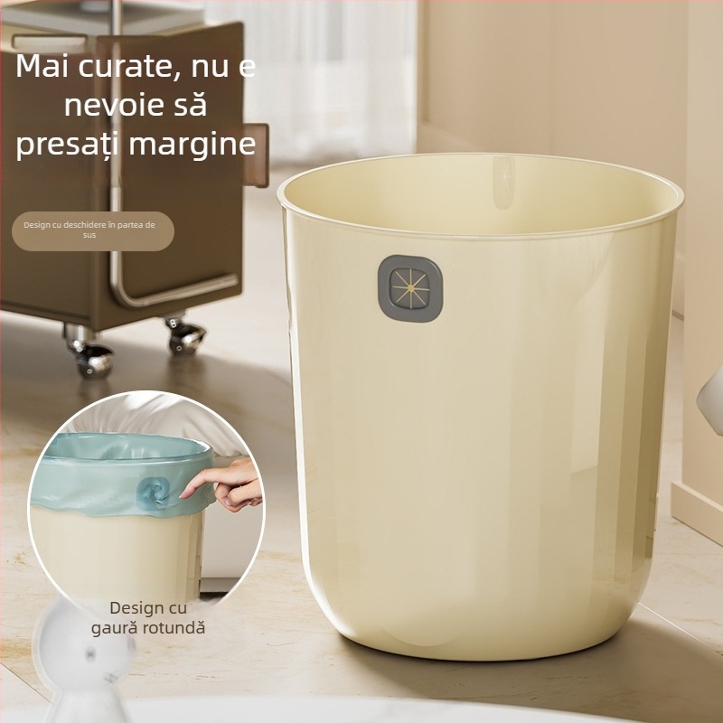 Coș de gunoi pentru casă – fără capac, PP material, capacitate peste 12 L, formă cilindrică