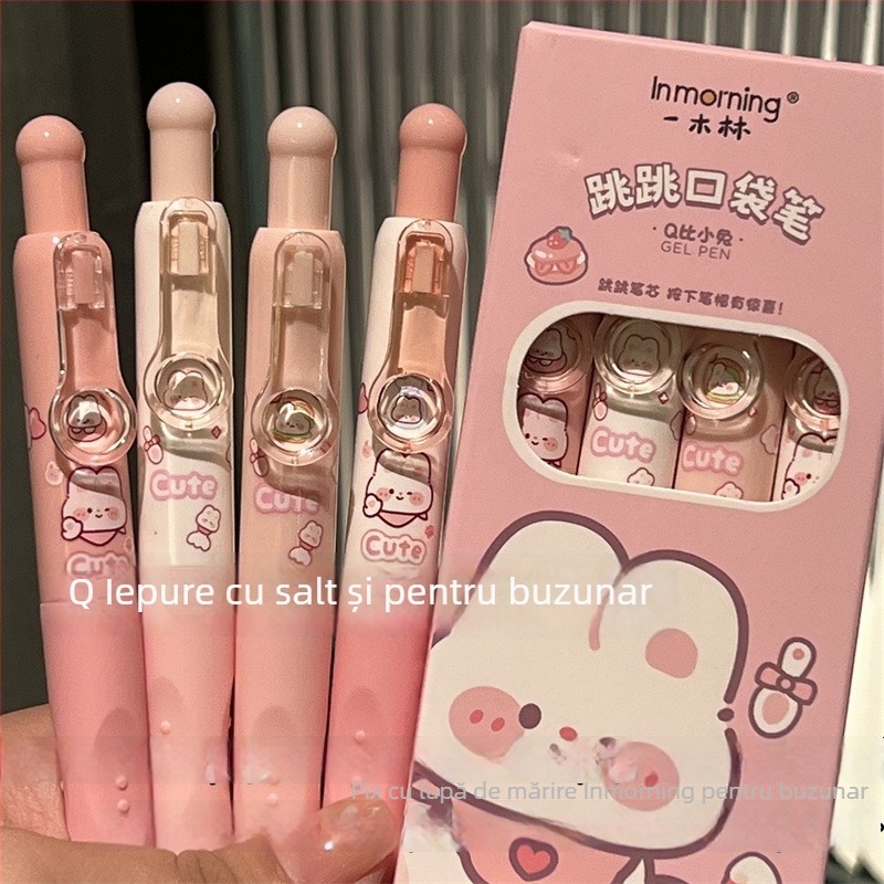 Pix Panda Face Cartoon Gel Pen cu clic; Carcasă din plastic; Vârf din oțel inoxidabil; Neșters (Brand: Inmorning/yimulin; Seria: Cartoon; Carcasă: Plastic; Vârf: Oțel inoxidabil; Ștergere: Nu)
