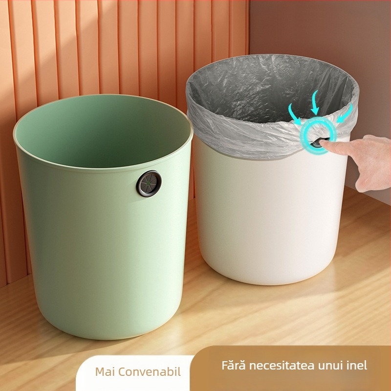 Coș de gunoi din plastic, formă cilindrică, fără capac, 12 L, pentru uz casnic