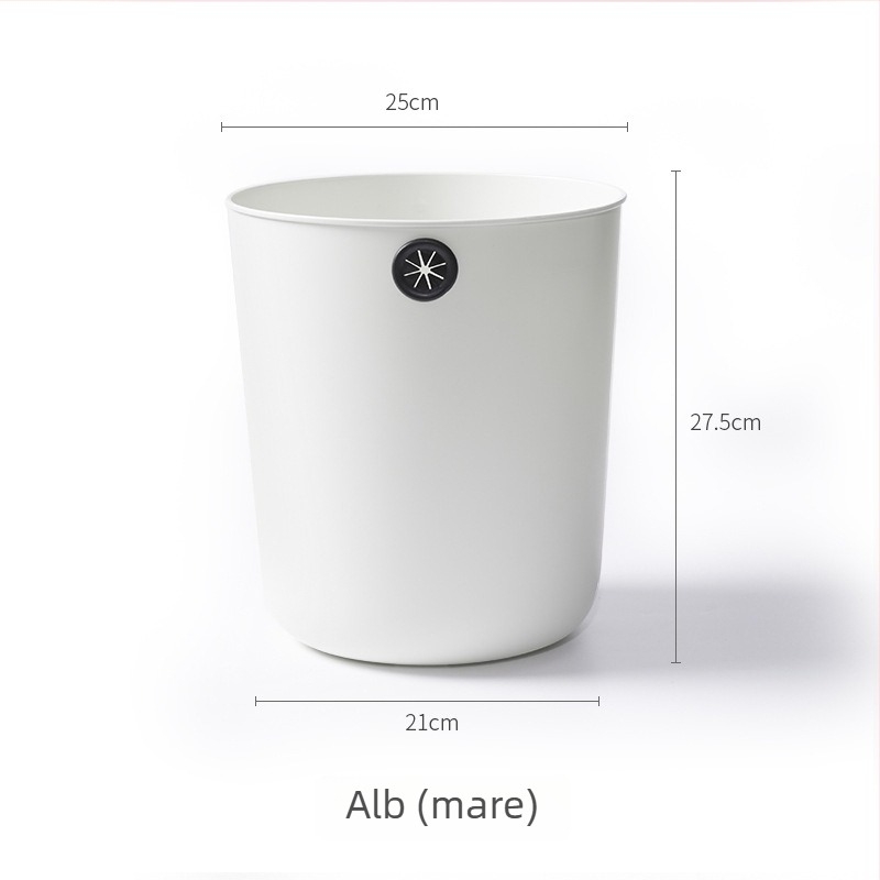 Coș de gunoi din plastic, formă cilindrică, fără capac, 12 L, pentru uz casnic