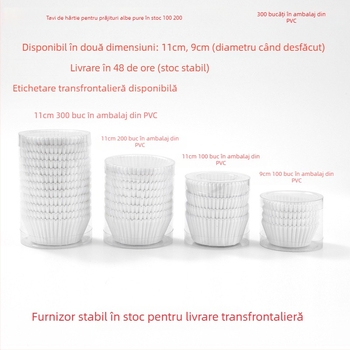 Hârtie pentru copt pentru forme de chec – fără strat, 40 g/m², Lifetalk, origine Zhejiang, 100 buc./cutie