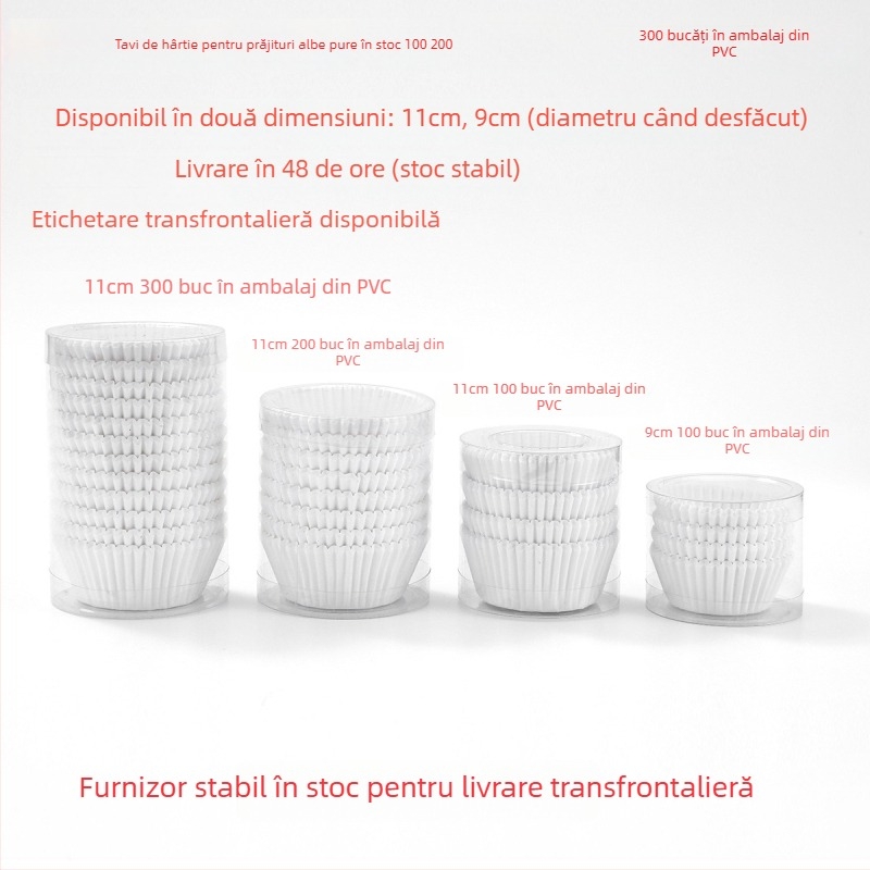 Hârtie pentru copt pentru forme de chec – fără strat, 40 g/m², Lifetalk, origine Zhejiang, 100 buc./cutie