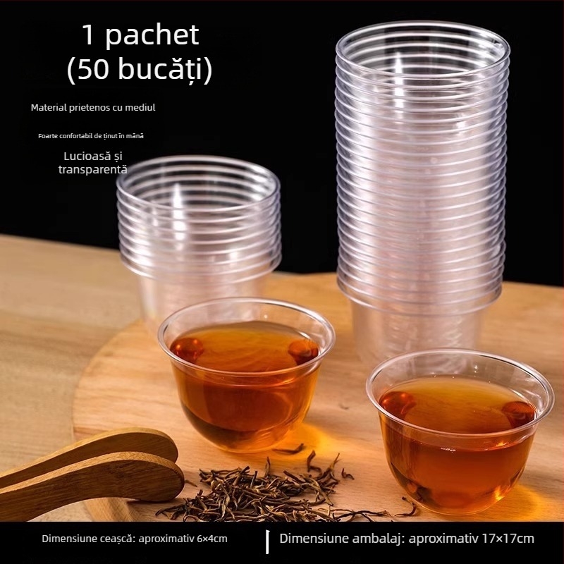 Set cești Gongfu, din coji de orez, biodegradabil, formă de ceașcă, 40 buc. în cutie, origine: China