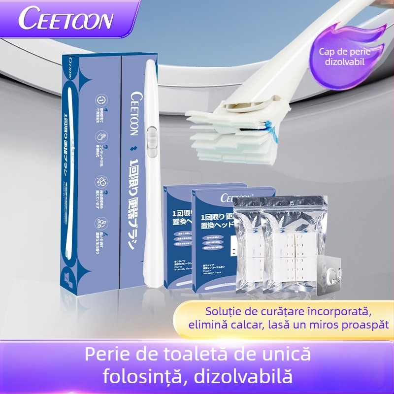 Perie de toaletă de unică folosință – auto-curățare, cap de înlocuire cu detergent de toaletă (Ceetoon, Bh-001, Plastic, Stil modern minimalist)